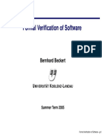 Formal Verification of Software: Bernhard Beckert