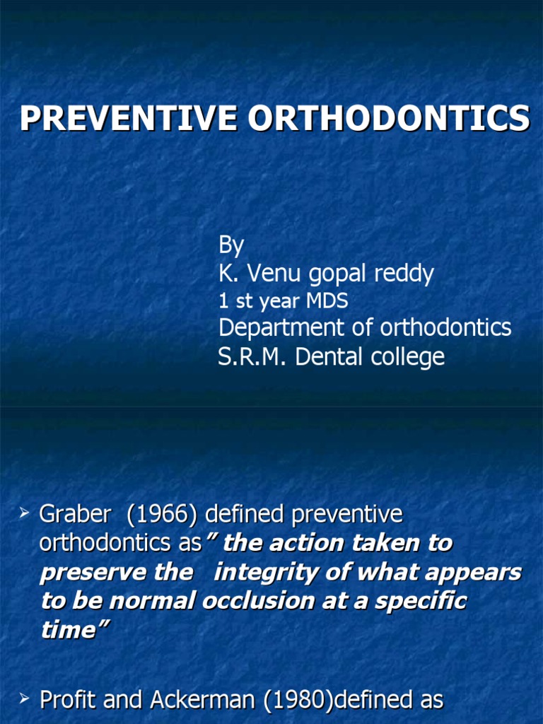 Overview of Preventive Orthodontics | PDF | Human Anatomy | Human Tooth