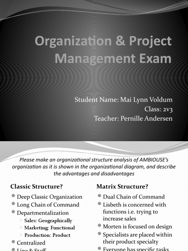 Organization & Project Management Exam | PDF | Organizational Structure ...