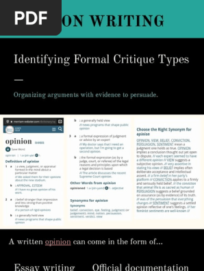 Opinion Writing