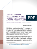 Arquivo, Guerra e Entretenimento - Pynchon Como Literatura Documental A Partir de Derrida e Kittler