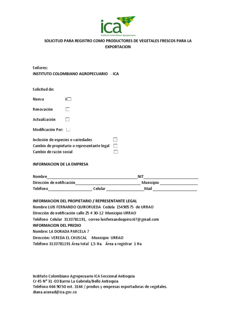 Registro de Productores de Vegetales para Exportación | PDF