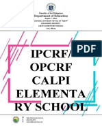 Ipcrf/ Opcrf Calpi Elementa Ry School: Department of Education