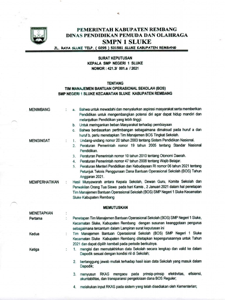 Contoh sk bos pdf