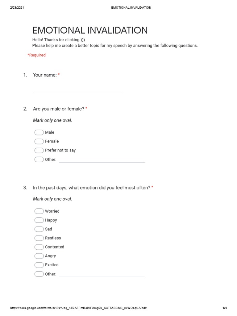 Understanding Emotional Invalidation | PDF | Emotions | Behavioural ...