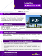 Lecciones Aprendidas Caída de Alturas Plataforma Stand de Centrifuga