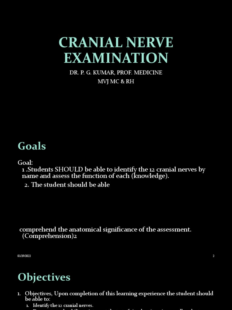 Cranial Nerve Examination Guide | PDF | Human Head And Neck | Nervous ...