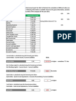 Ratio Analysis Formula Excel Template