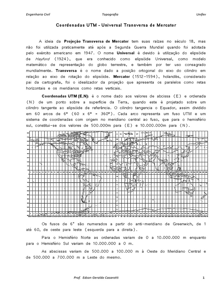TOPOGRAFIACoordenadas UTM | PDF | Sistema de coordenada cartesiana ...