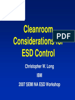 Present Cleanroom Considerations For ESD Control SEMI