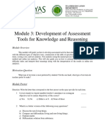 Module 3: Development of Assessment Tools For Knowledge and Reasoning