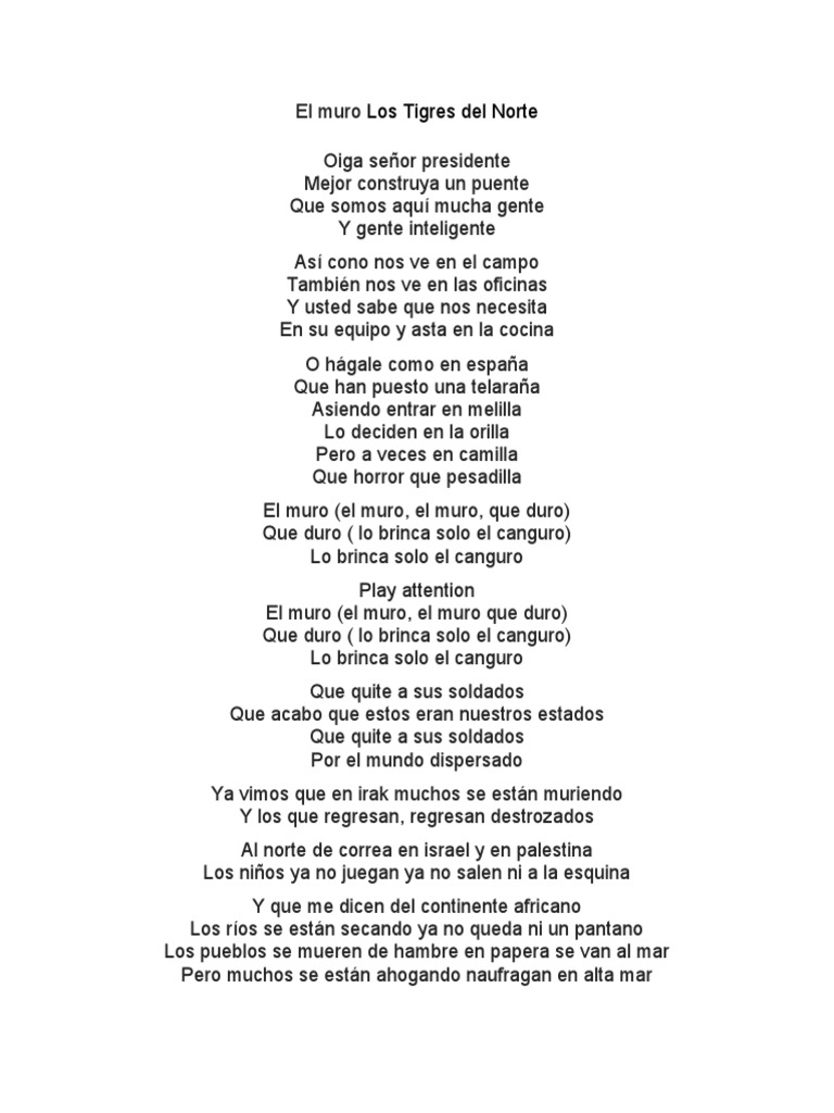 Letras de Canciones Tigres Del Norte | PDF