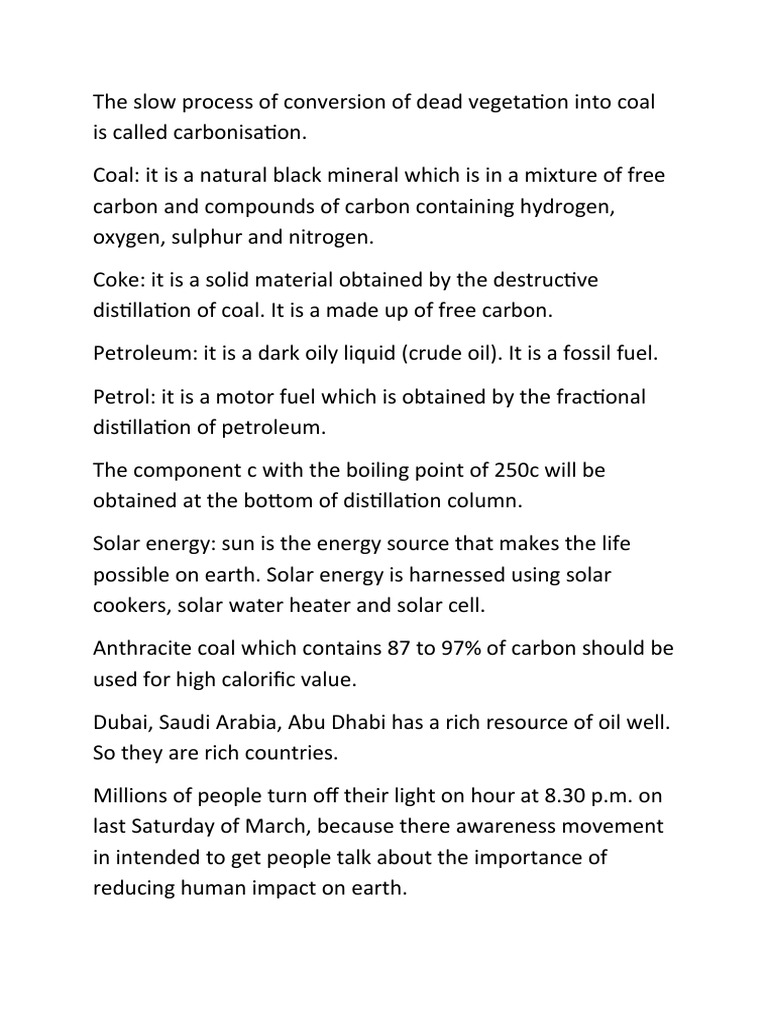 The Slow Process of Conversion of Dead Vegetation Into Coal Is Called ...