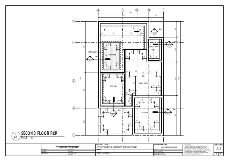 PROJECT RCP NPG Sheet A 2 SECOND FLOOR REFLECED CEILING PLAN | PDF