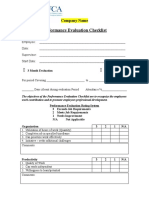 4 01 Employment Performance Evaluation Checklist