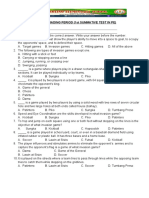 PE 1st Summative Test 2nd Grading