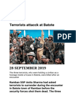 Terrorists Attacck at Batote