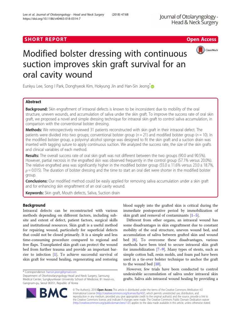Modified Bolster Dressing PDF Wound Surgery