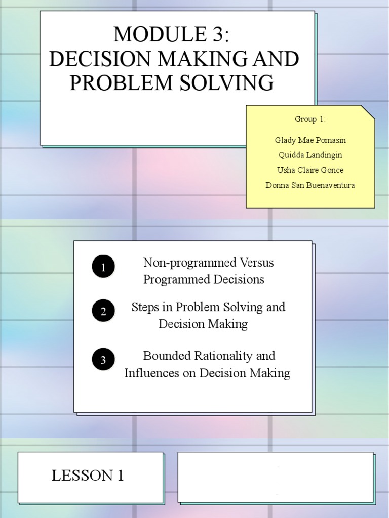 decision making and problem solving pdf