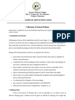 Collection of School Policies: Master of Arts in Education