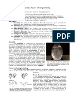 Unit 2.5. Factors Affecting Solubility Learning Objetives