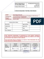 Procedure For Ultrasonic Testing For Welds: Sievert Technical Inspection LLC Po Box: 851, PC 130, Azaiba, Oman