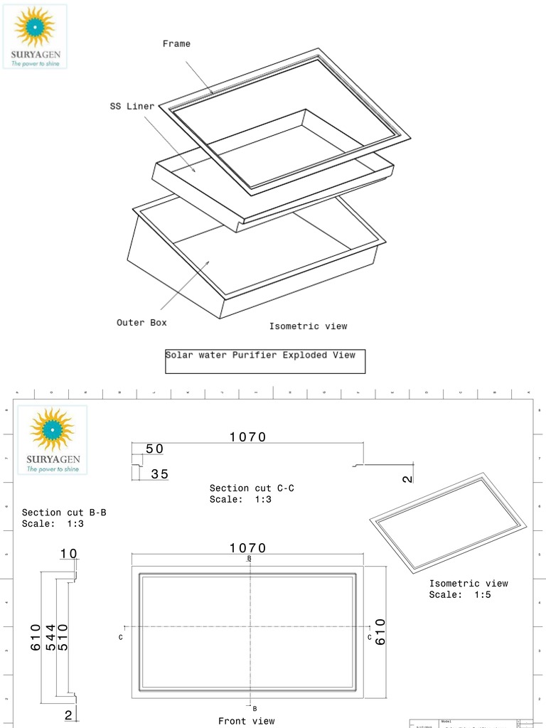 Solar Water Purifier 2D Drawings PDF Renewable Energy Renewable