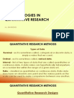 METHODOLOGIES IN QUANTITATIVE RESEARCH