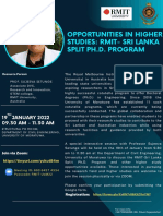 Opportunities in Higher Studies: Rmit-Sri Lanka Split Ph.D. Program