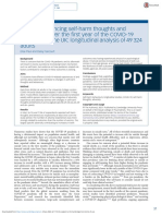 Factors Influencing Self-Harm Thoughts and Behaviours Over The First Year of The COVID-19 Pandemic in The UK