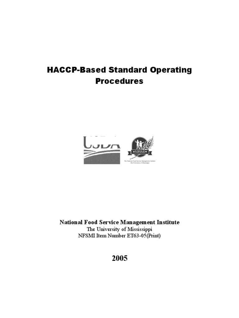 UnitIV Standard Operating Procedure PDF Foods Food Safety