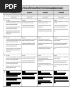 MYP 4/5 Arts Criteria Achievement Level Descriptors (Assignment Name)