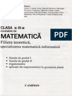 Culegere de Matematica. Filiera Teoretica Mate-Info - Clasa 9 - Marius Burtea, Georgeta Burtea