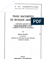 Martin, Trois Documents de Musique Grecque