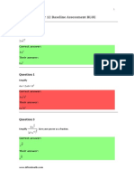 Year 12 Baseline Assessment BLUE: Simplify