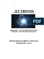 Neutrinos: Muhammad Abdullah Qazi 21B-034-PE - Sec-D