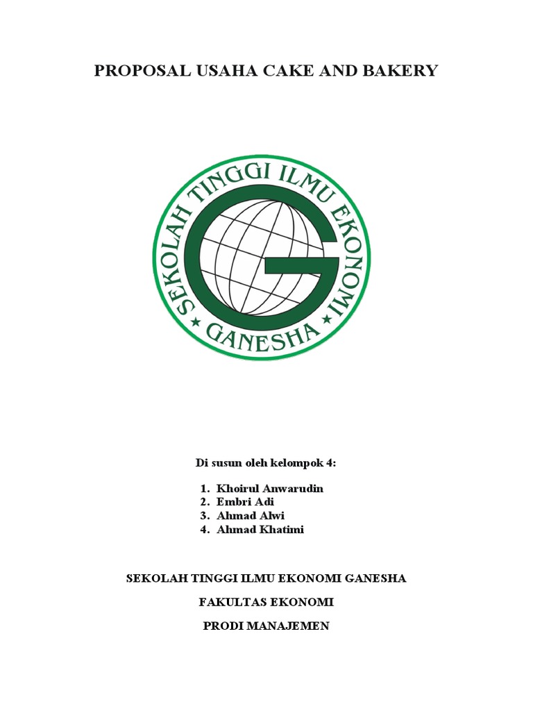 Proposal Usaha Cake And Bakery Matkul Skb 2 Pdf