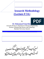 EE8501 Research Methodology (Lecture # 3A) : Dr. Muhammad Faisal Khan