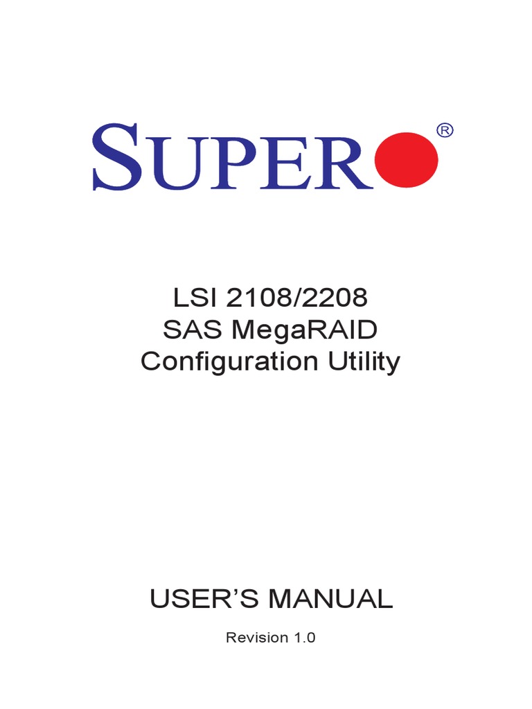 LSI 2108 2208 SAS MegaRAID Configuration Utility PDF Cache