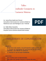 Habilidades para La Consejeria y Metodologia de La Consejeria en Lactancia