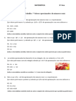 Valores aproximados- enquadramentos  9ºano