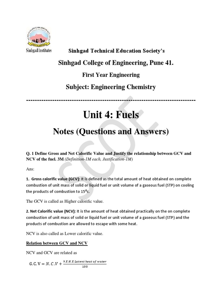 Notes of Unit 4 Fuels and Combustion PDF Biodiesel Distillation