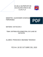 Distribucion Semestral de Natacion