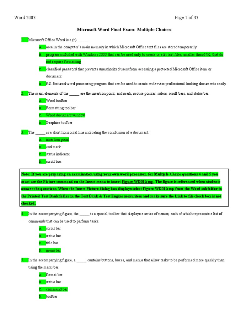 Ms Word Practice Set 1 | PDF | Microsoft Word | Window (Computing)