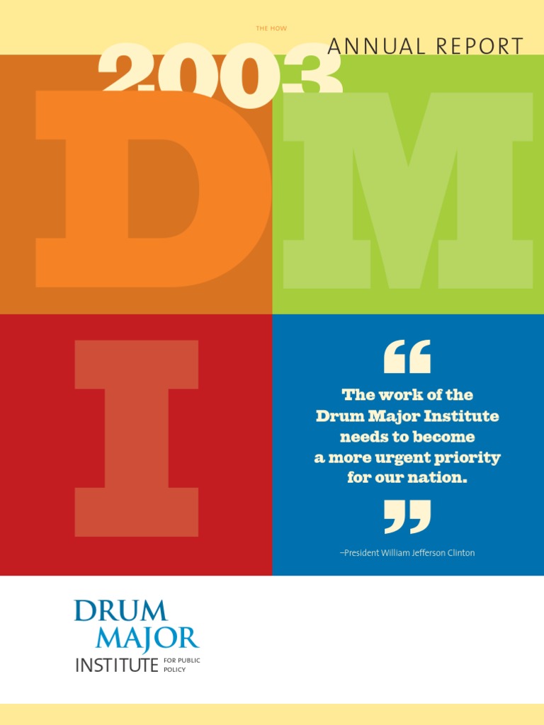 Drum Major Institute 2003 Annual Report PDF Public Sphere Government