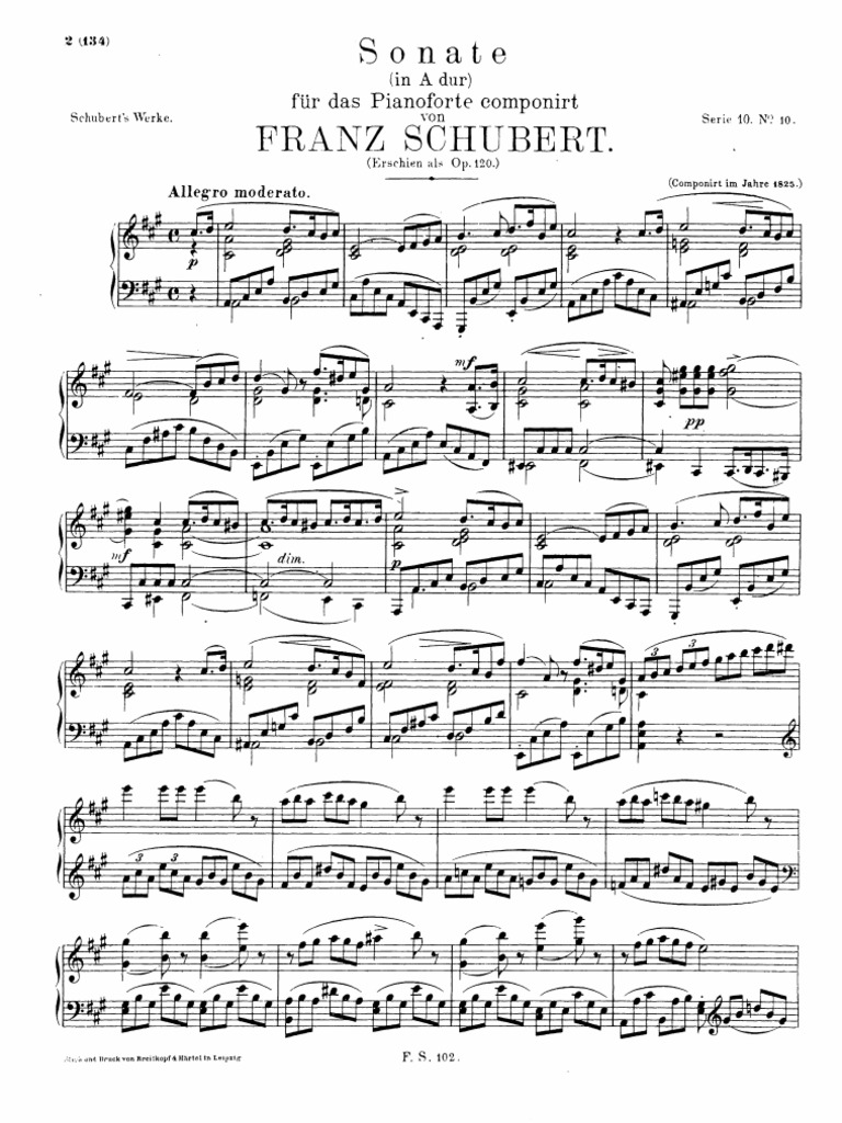 Schubert Piano Sonata D664 | PDF