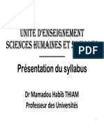 Syllabus de Shs - Cours D'introduction A La Faculte