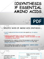 Biosynthesis of ESSENTIAL Amino Acids