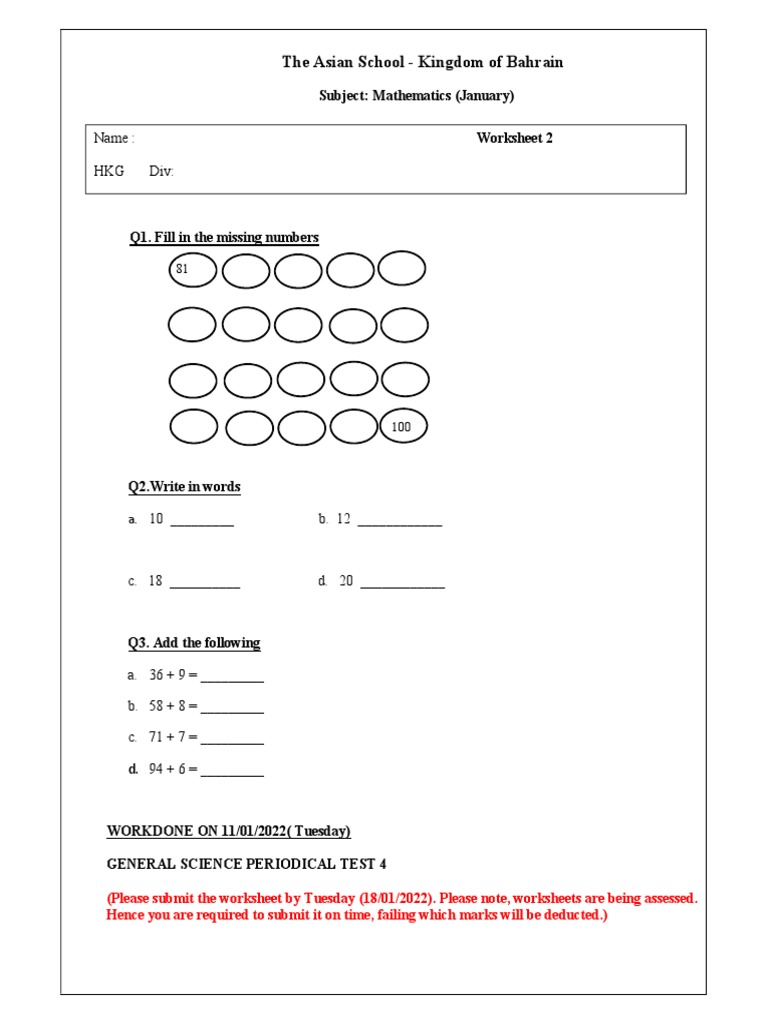 HKG Math Jan WS 2 | PDF