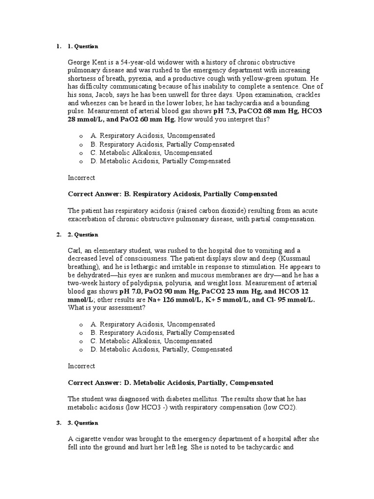 Arterial Blood Gas Interpretations | PDF | Clinical Medicine | Physiology